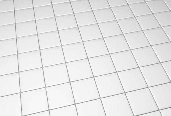 Hvide fliser på et gulv